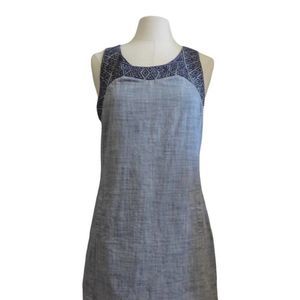 Anthropologie Skies Are Blue Chambray Sheath Dress, Size XS